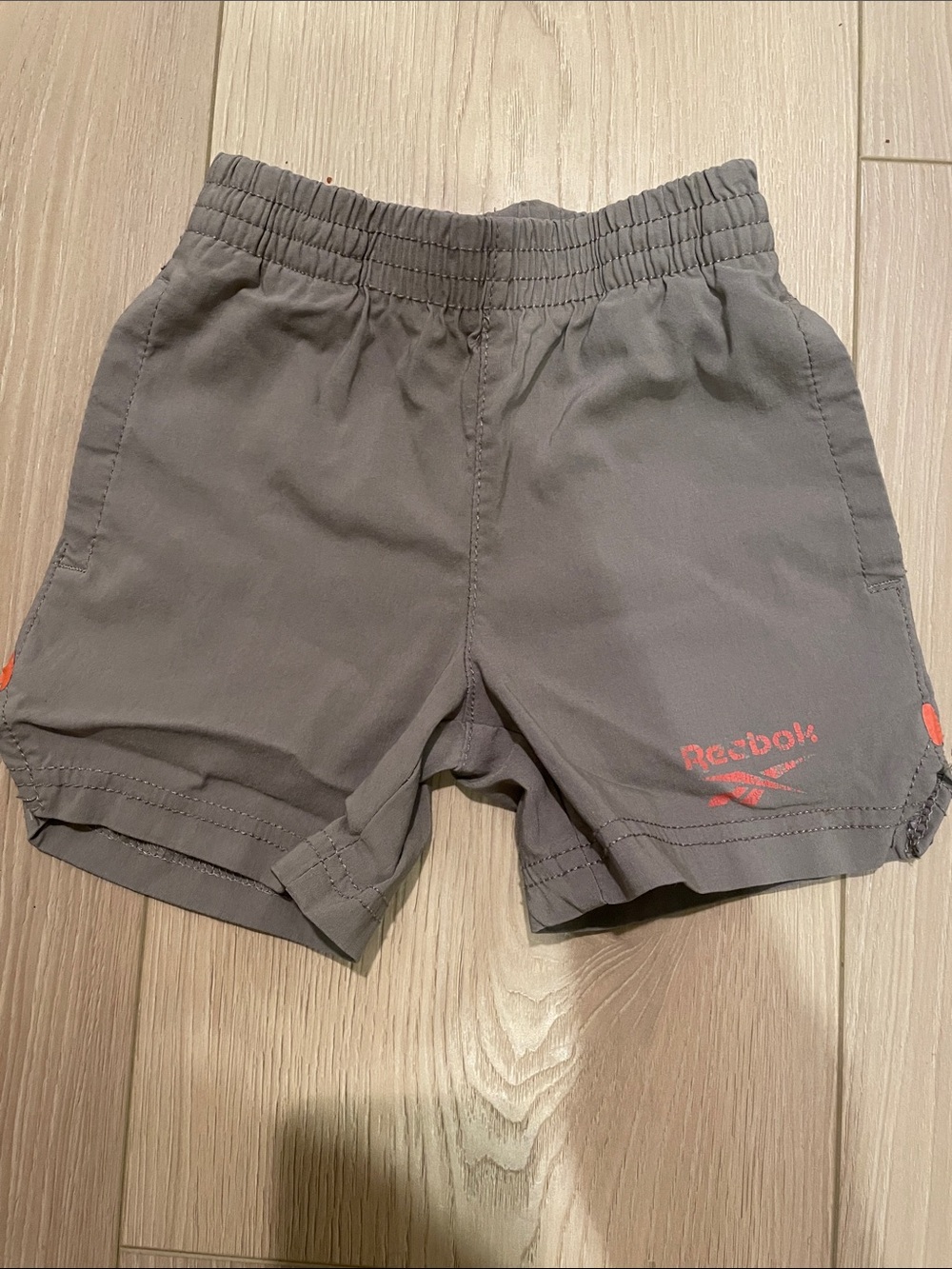 Reebok Gray Toddler Active Shorts with Coral Logo Accents